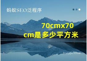 70cmx70cm是多少平方米