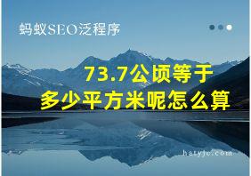 73.7公顷等于多少平方米呢怎么算