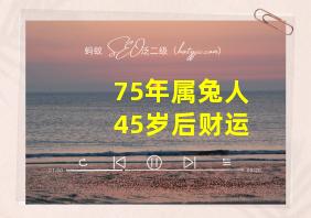 75年属兔人45岁后财运