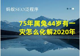 75年属兔44岁有一灾怎么化解2020年