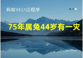 75年属兔44岁有一灾