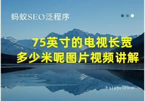 75英寸的电视长宽多少米呢图片视频讲解