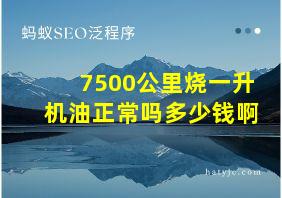 7500公里烧一升机油正常吗多少钱啊