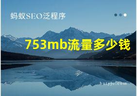 753mb流量多少钱