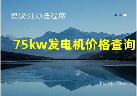 75kw发电机价格查询