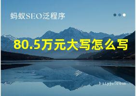 80.5万元大写怎么写