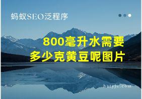 800毫升水需要多少克黄豆呢图片