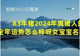 83年猪2024年属猪人的全年运势怎么样呀女宝宝名字