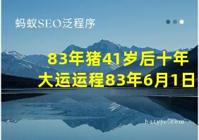 83年猪41岁后十年大运运程83年6月1日