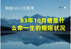 83年10月猪是什么命一生的婚姻状况