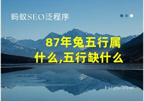 87年兔五行属什么,五行缺什么