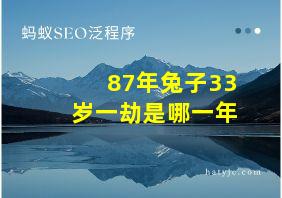 87年兔子33岁一劫是哪一年