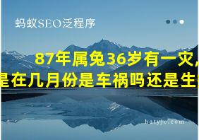 87年属兔36岁有一灾,是在几月份是车祸吗还是生病