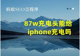 87w充电头能给iphone充电吗