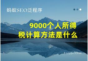 9000个人所得税计算方法是什么