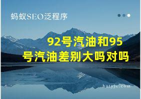 92号汽油和95号汽油差别大吗对吗