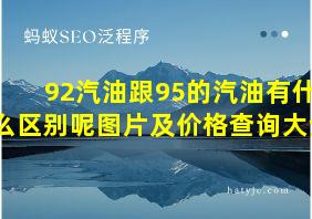 92汽油跟95的汽油有什么区别呢图片及价格查询大全