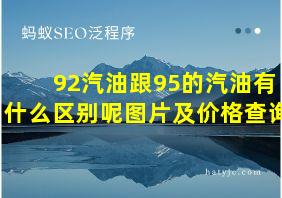 92汽油跟95的汽油有什么区别呢图片及价格查询