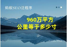 960万平方公里等于多少寸