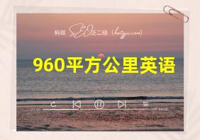 960平方公里英语