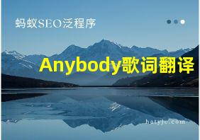 Anybody歌词翻译