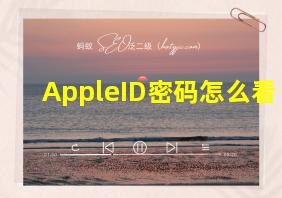 AppleID密码怎么看