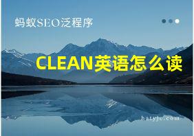 CLEAN英语怎么读