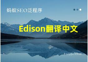 Edison翻译中文