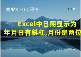 Excel中日期显示为年月日有斜杠,月份是两位