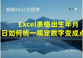 Excel表格出生年月日如何统一规定数字变成点