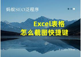 Excel表格怎么截图快捷键