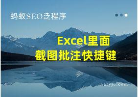 Excel里面截图批注快捷键