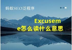 Excuseme怎么读什么意思