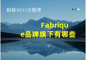 Fabrique品牌旗下有哪些