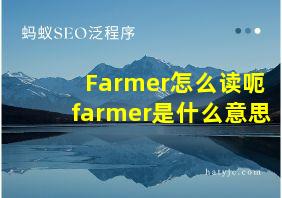 Farmer怎么读呃farmer是什么意思