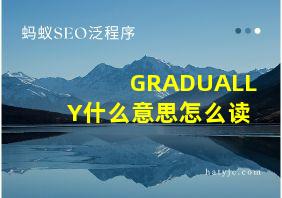 GRADUALLY什么意思怎么读