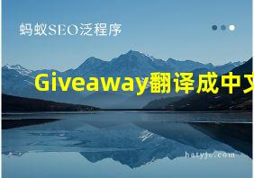 Giveaway翻译成中文