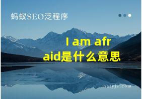 I am afraid是什么意思