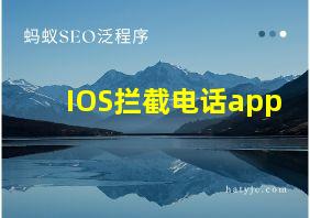 IOS拦截电话app