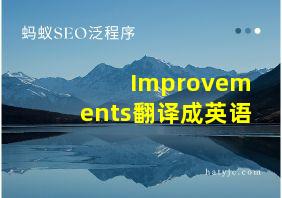 Improvements翻译成英语