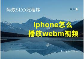 Iphone怎么播放webm视频