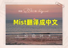 Mist翻译成中文