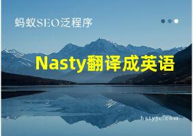 Nasty翻译成英语