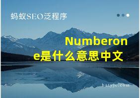 Numberone是什么意思中文