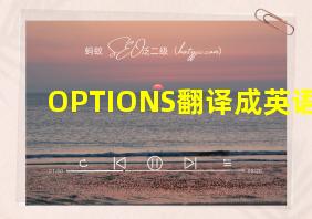 OPTIONS翻译成英语