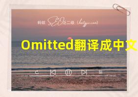 Omitted翻译成中文