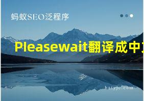 PIeasewait翻译成中文