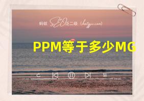 PPM等于多少MG