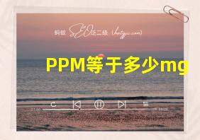 PPM等于多少mg