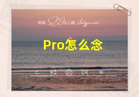 Pro怎么念